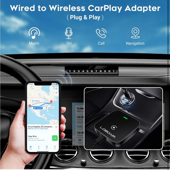 2024 Automatic CarPlay AdapterConverts Wired to WirelessFitsCars from2015 iOS10+ - Picture 8 of 9